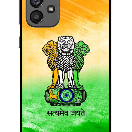 Satyamev Jayate Flag Samsung A73 5G Glass Case