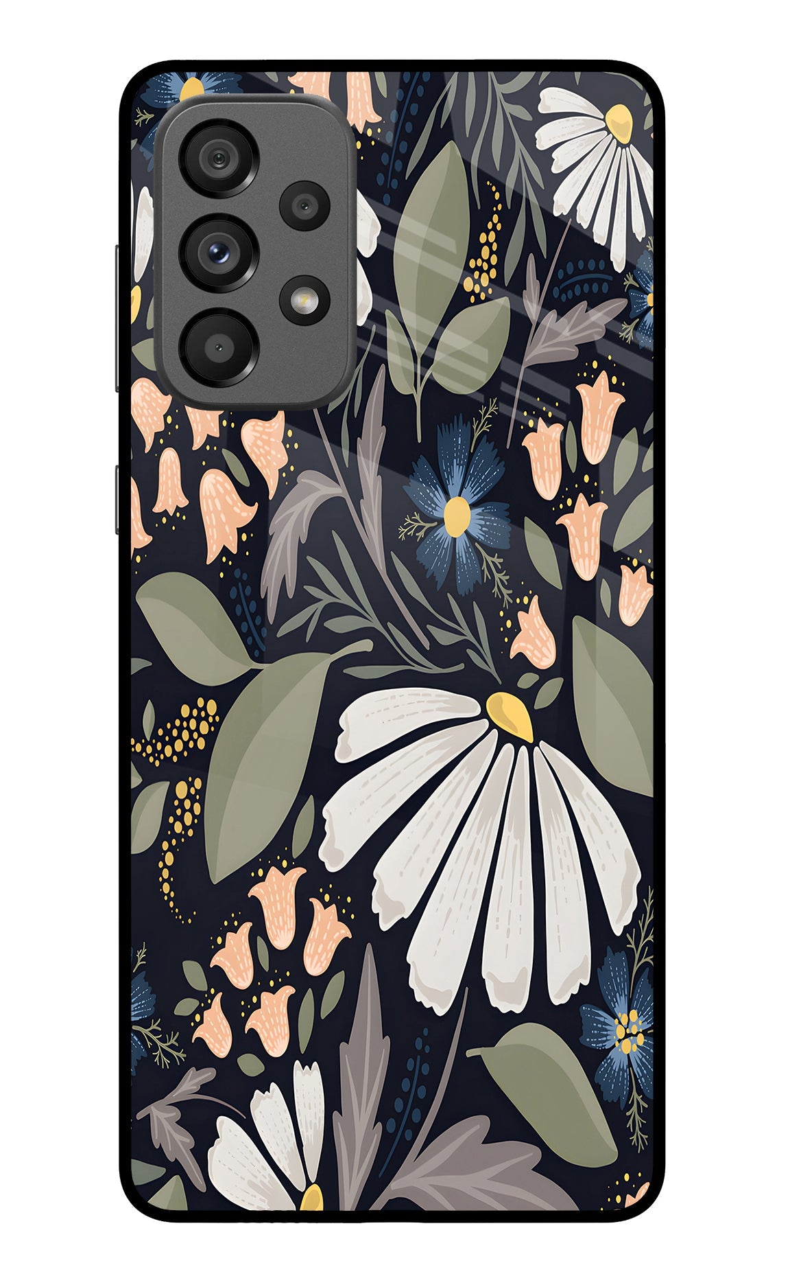 Flowers Art Samsung A73 5G Glass Case