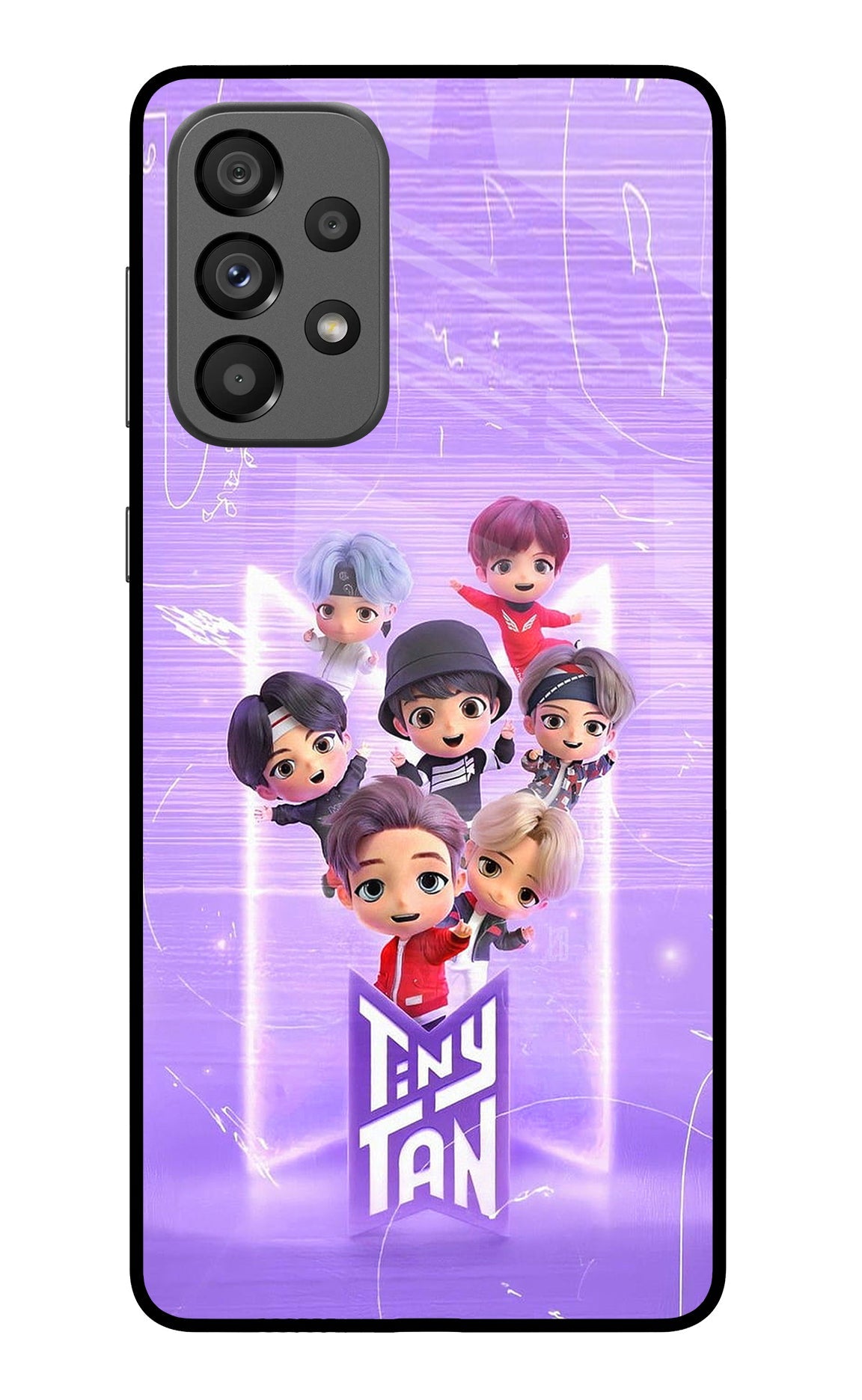 BTS Tiny Tan Samsung A73 5G Glass Case