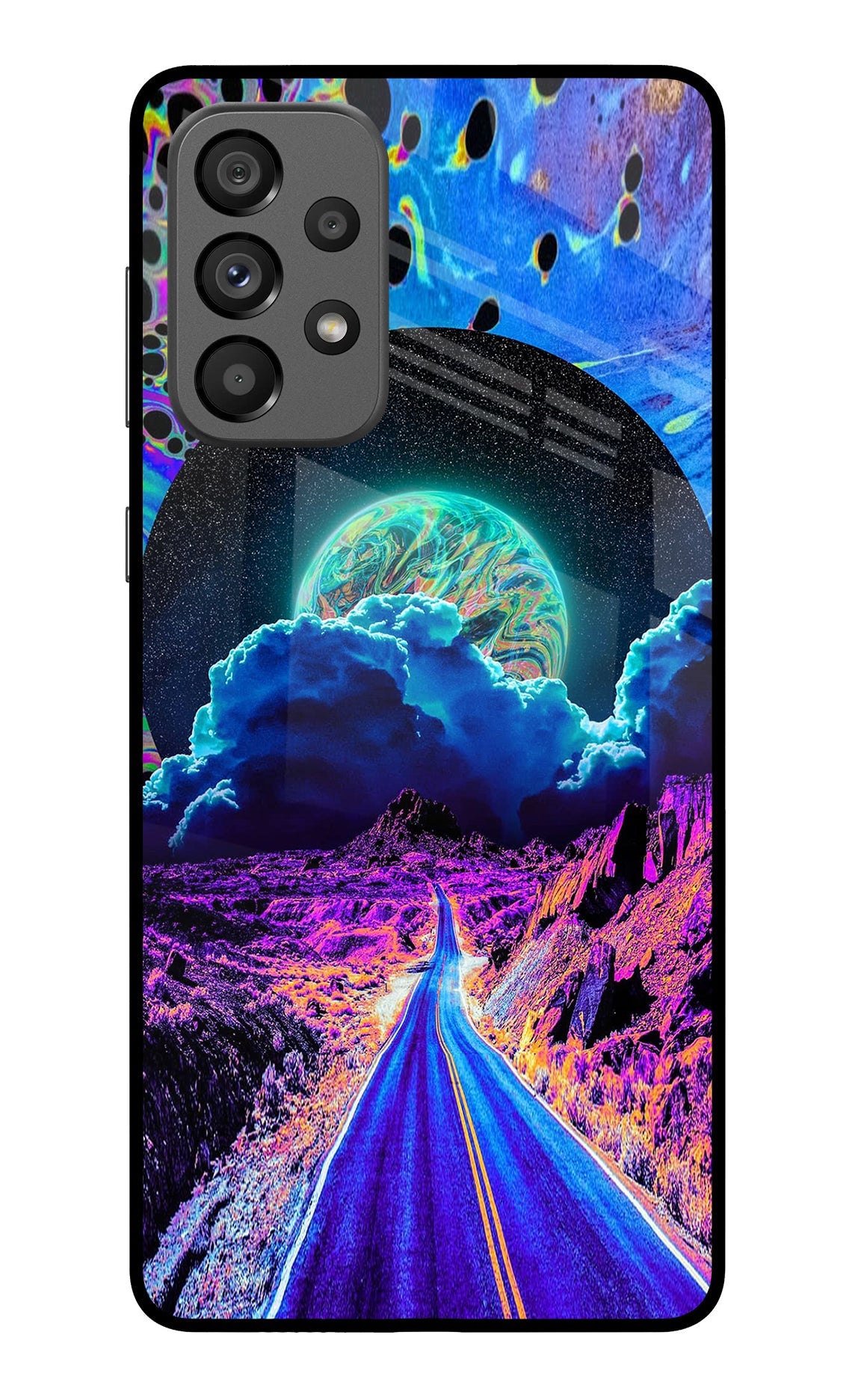 Psychedelic Painting Samsung A73 5G Glass Case