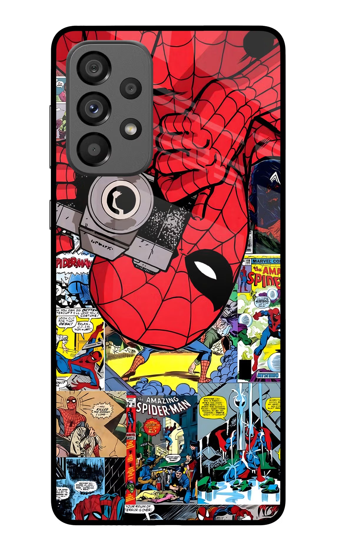 Spider Man Samsung A73 5G Glass Case Back Cover by Casekaro