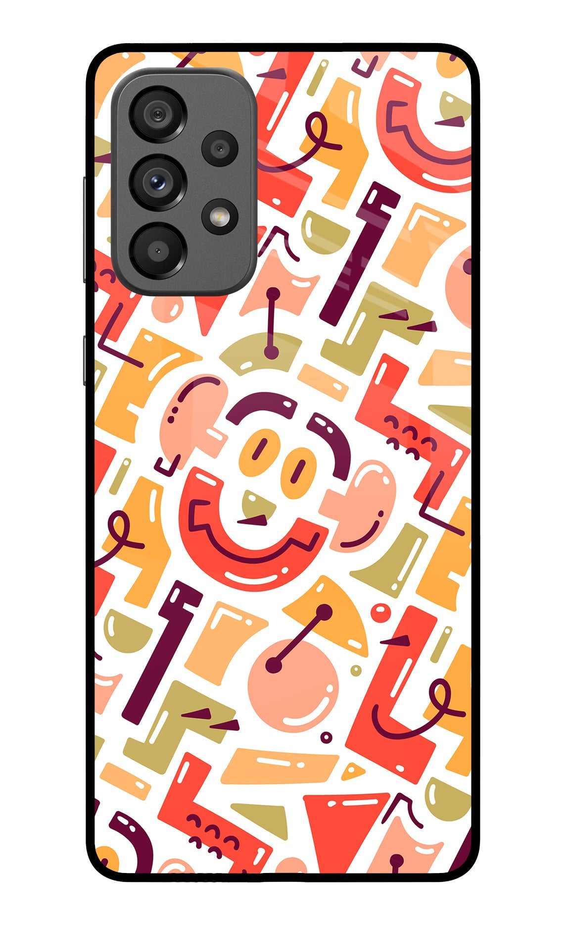 Doodle Pattern Samsung A73 5G Glass Case