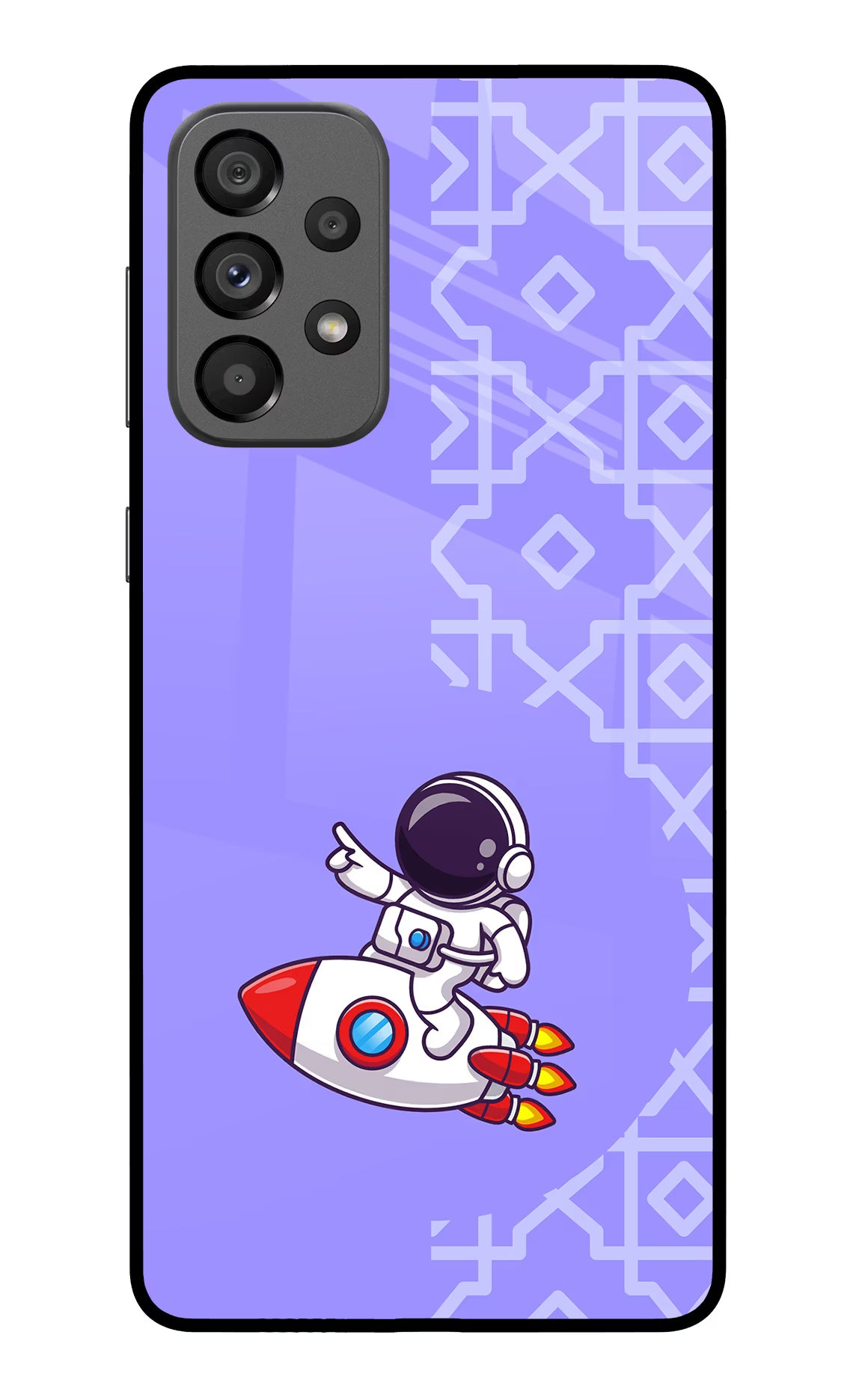 Cute Astronaut Samsung A73 5G Glass Case Back Cover by Casekaro