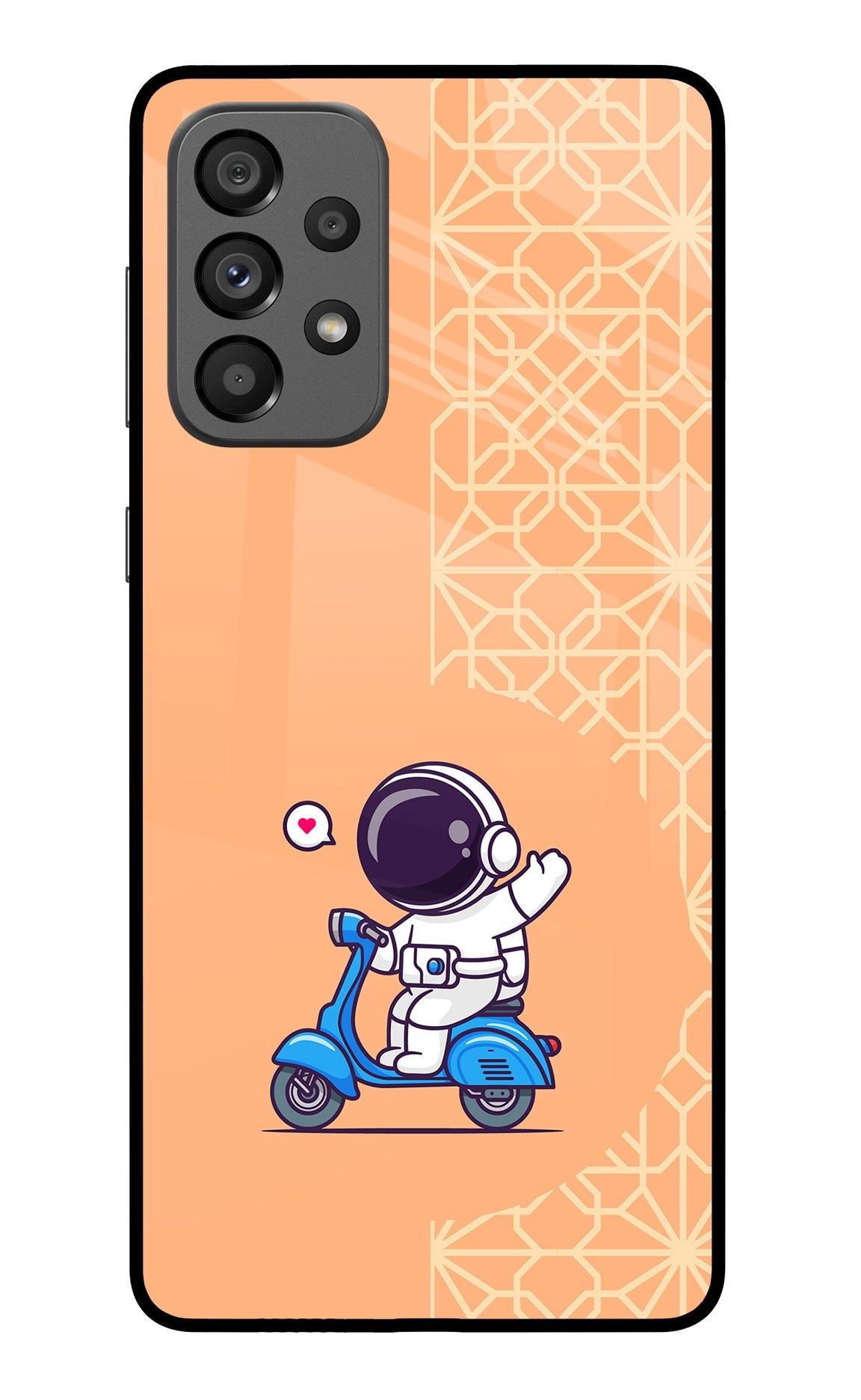 Cute Astronaut Riding Samsung A73 5G Glass Case