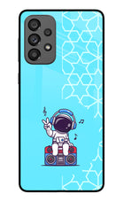 Cute Astronaut Chilling Samsung A73 5G Glass Case