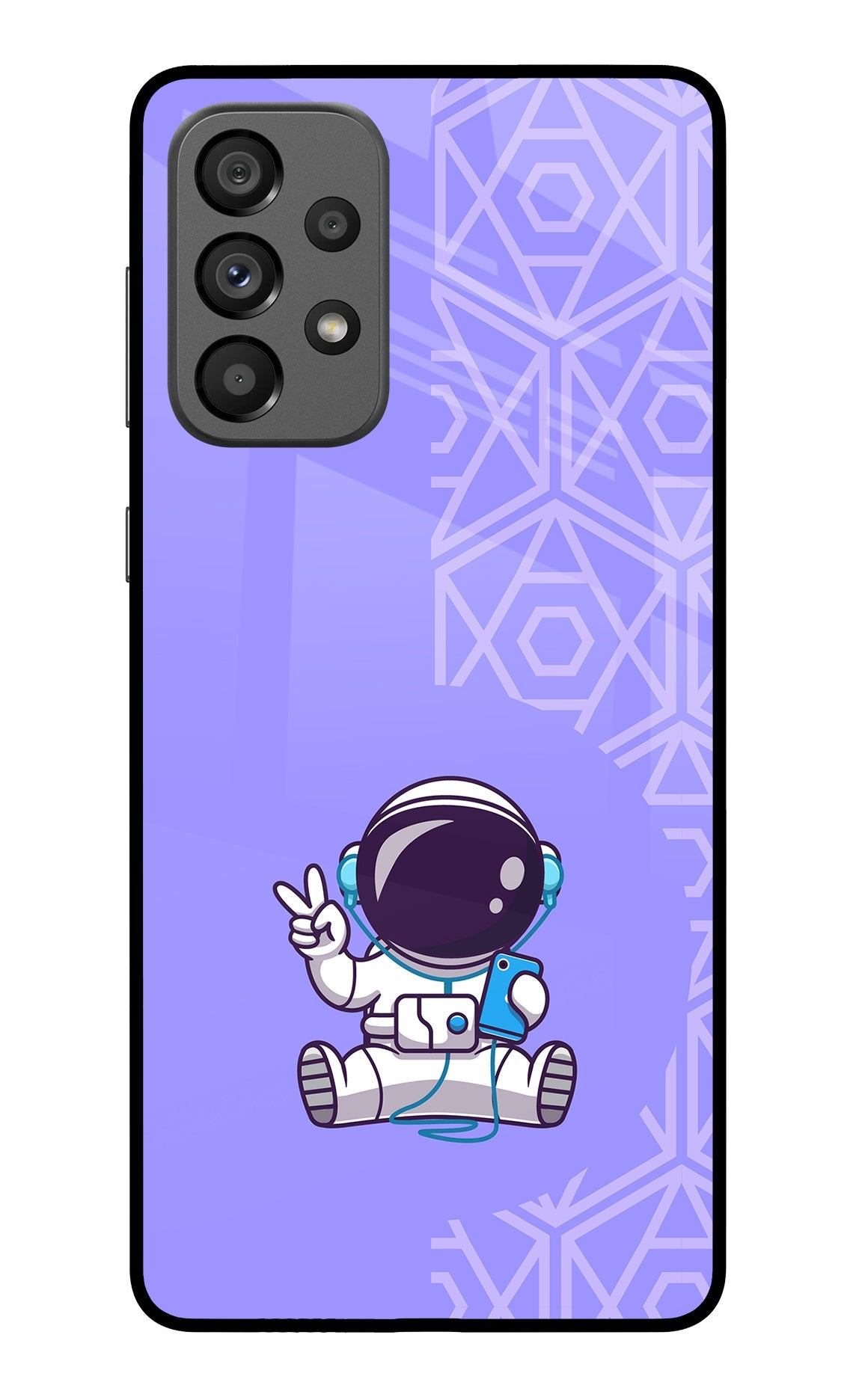 Cute Astronaut Chilling Samsung A73 5G Glass Case