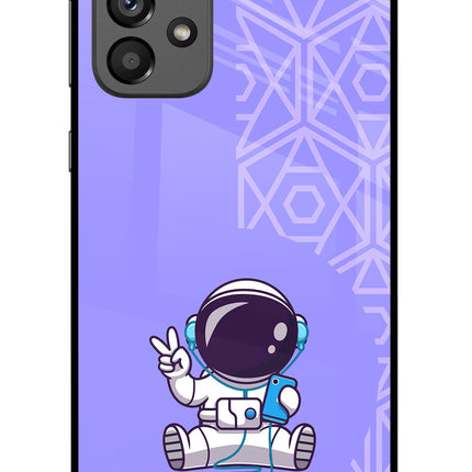 Cute Astronaut Chilling Samsung A73 5G Glass Case