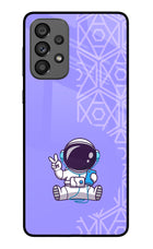Cute Astronaut Chilling Samsung A73 5G Glass Case