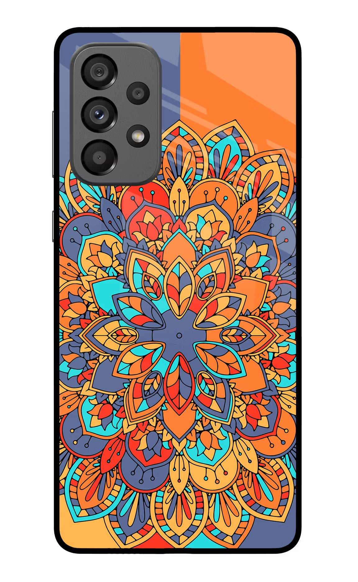 Color Mandala Samsung A73 5G Glass Case Back Cover by Casekaro