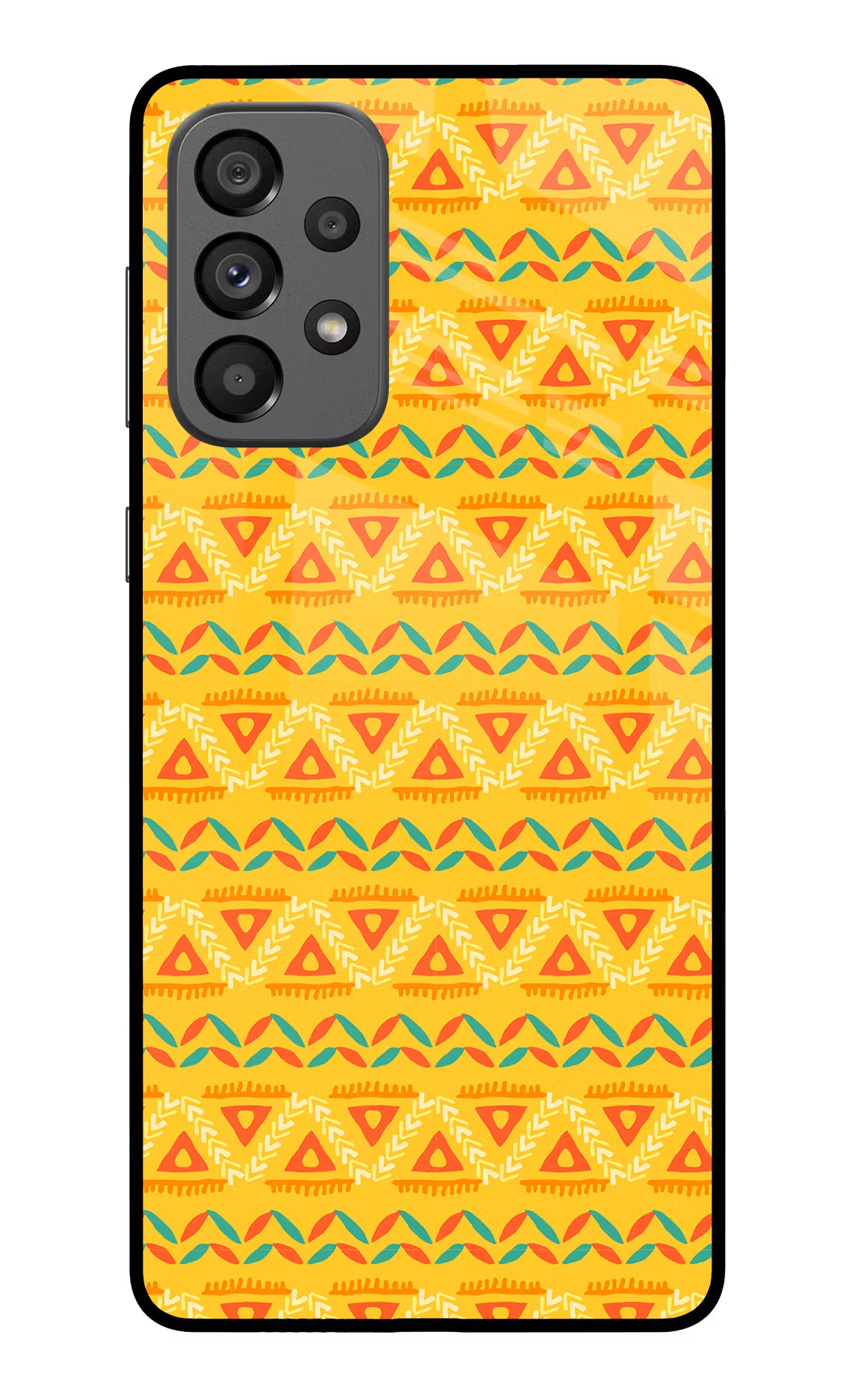 Tribal Pattern Samsung A73 5G Glass Case Back Cover by Casekaro