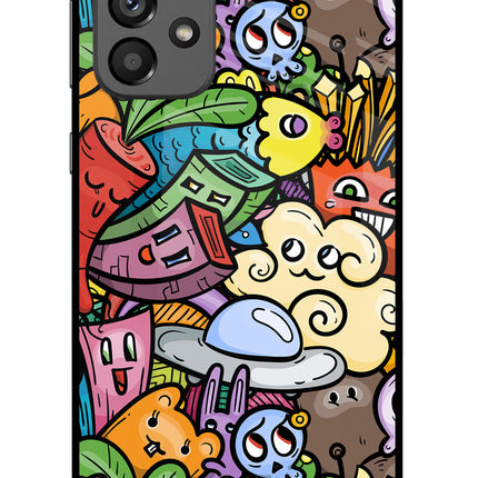 Veggie Doodle Samsung A73 5G Glass Case Back Cover by Casekaro