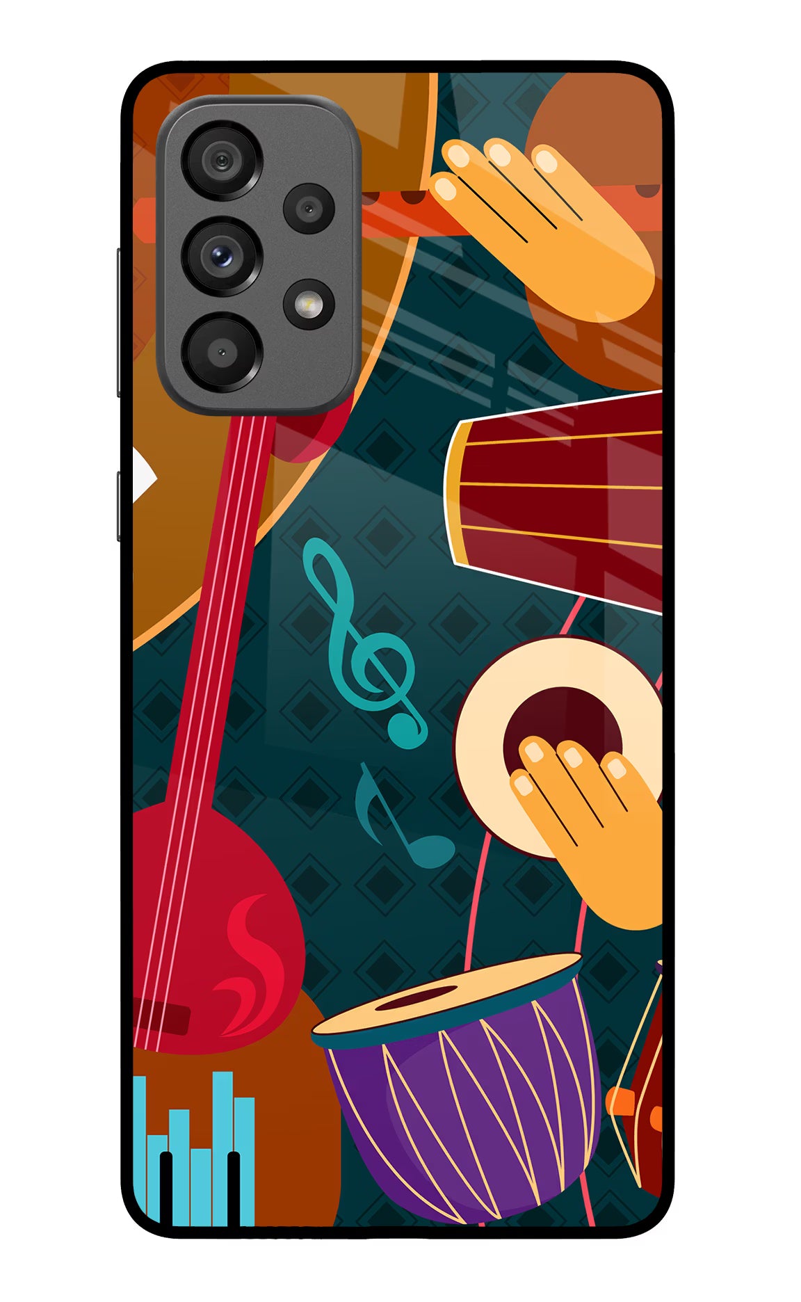 Music Instrument Samsung A73 5G Glass Case Back Cover by Casekaro