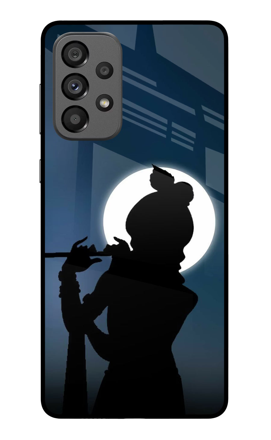 Shri Krishna Silhouette Samsung A73 5G Back Cover, Glass case