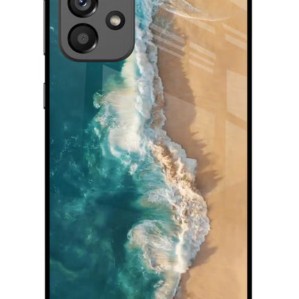 Ocean Beach Samsung A73 5G Glass Case Back Cover by Casekaro