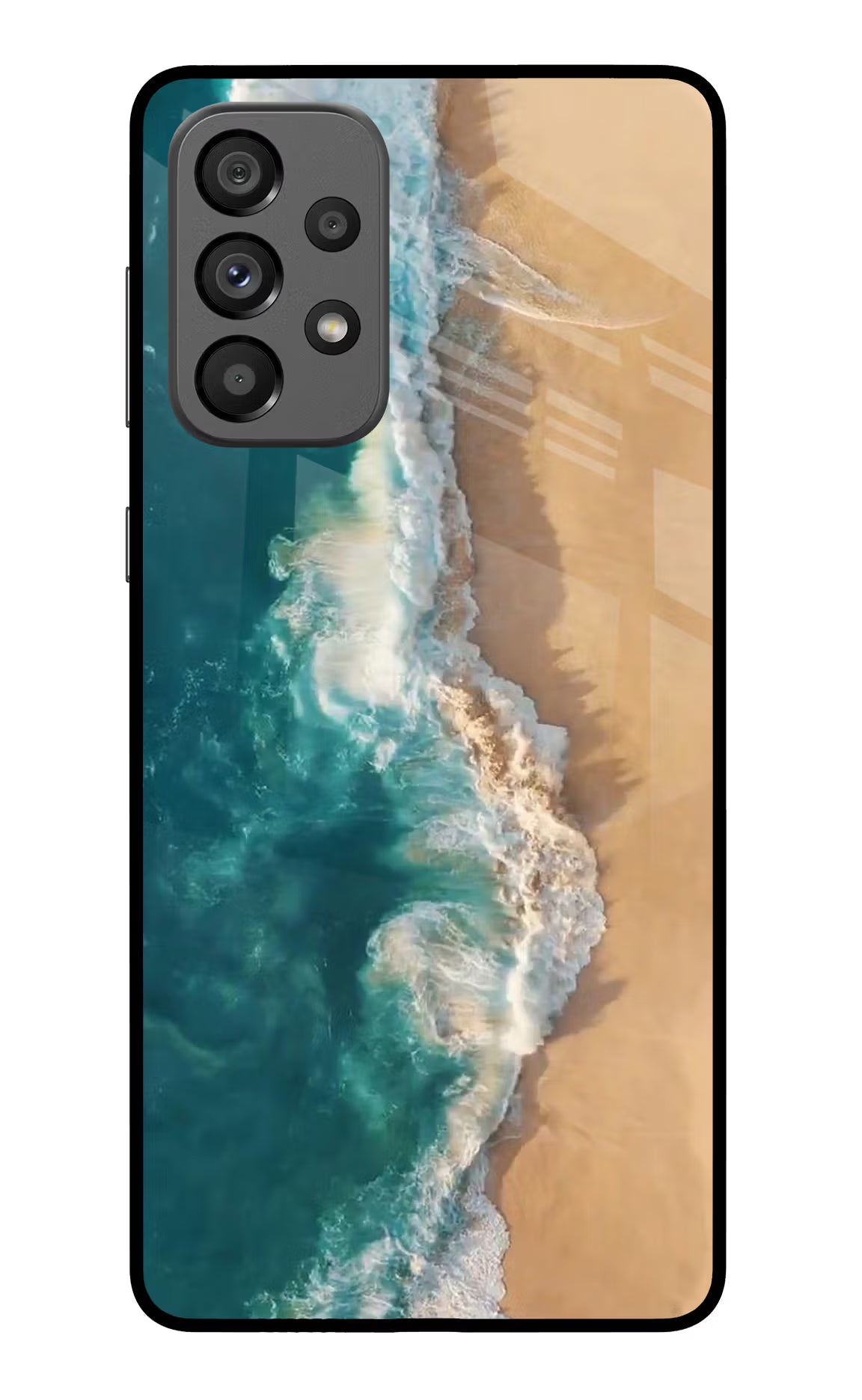Ocean Beach Samsung A73 5G Glass Case Back Cover by Casekaro