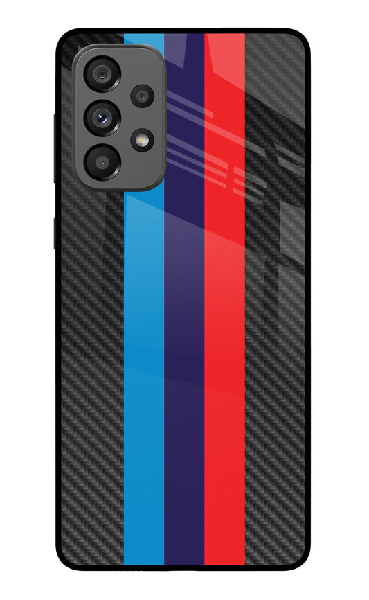 BMW Stripes Pattern Samsung A73 5G Glass Case