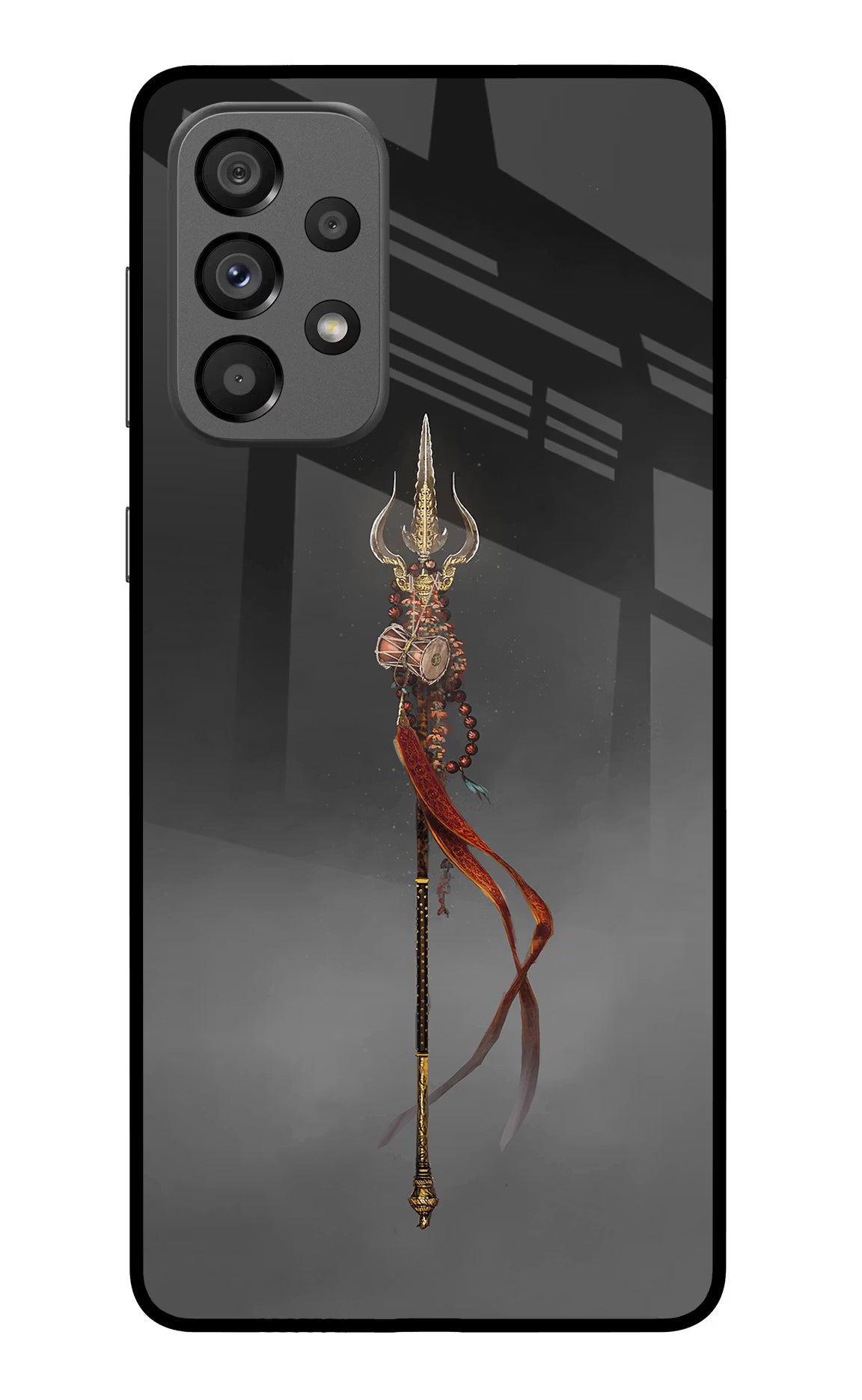 Shiv Trishul Samsung A73 5G Glass Case Back Cover by Casekaro