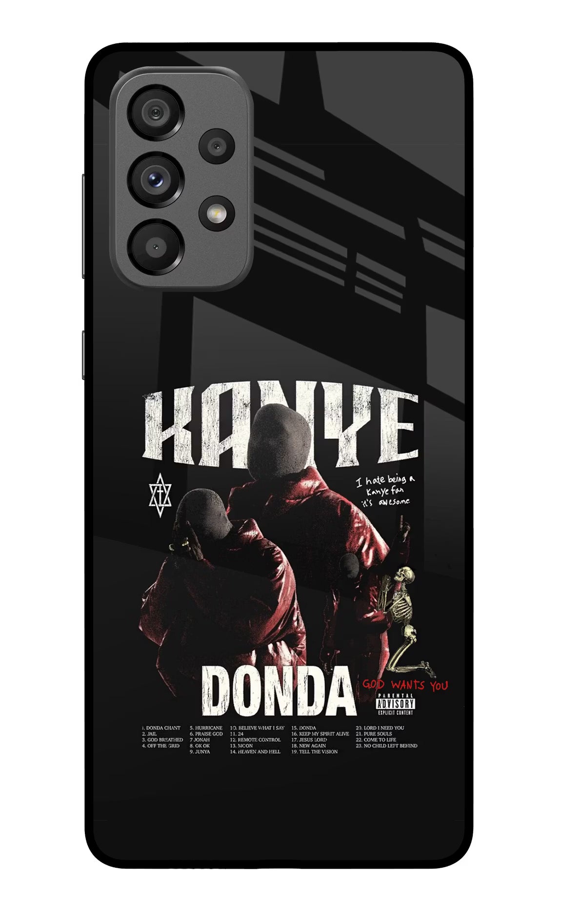 Donda Kanye West Samsung A73 5G Glass Case Back Cover by Casekaro