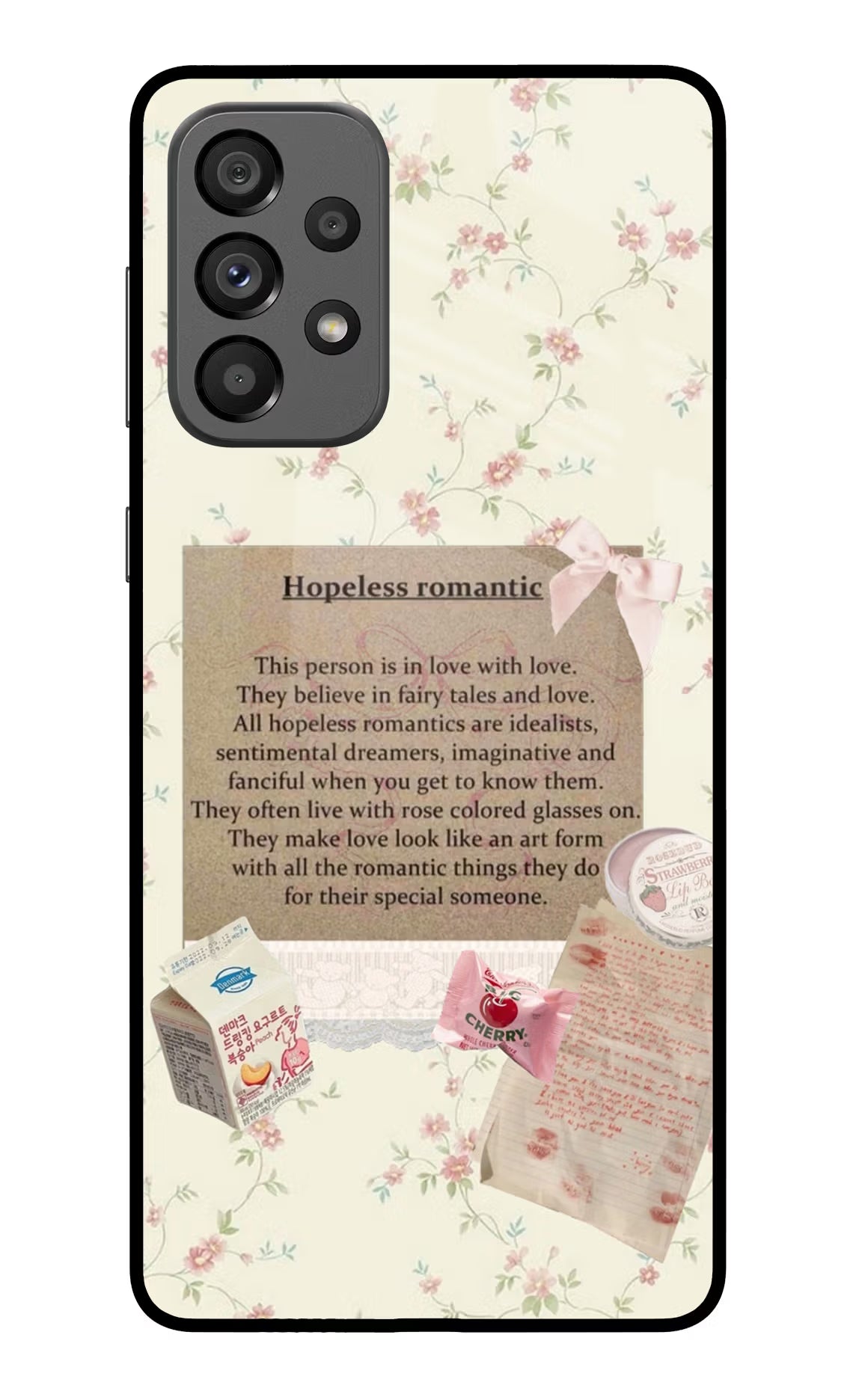 Hopeless Romantic Samsung A73 5G Glass Case Back Cover by Casekaro