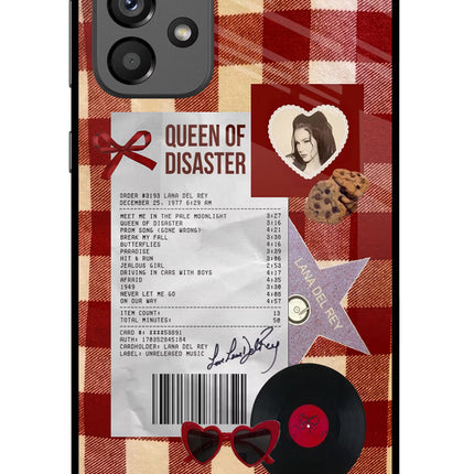 Queen of Disaster Samsung A73 5G Glass Case Back Cover by Casekaro