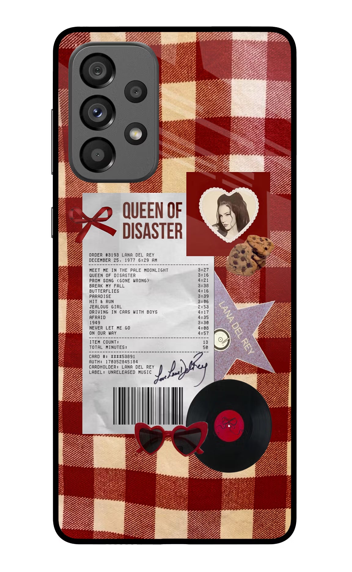 Queen of Disaster Samsung A73 5G Glass Case Back Cover by Casekaro