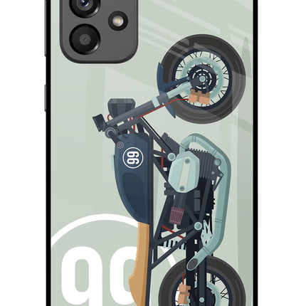 Classic Cafe Racer 99 Samsung A73 5G Glass Case Back Cover by Casekaro
