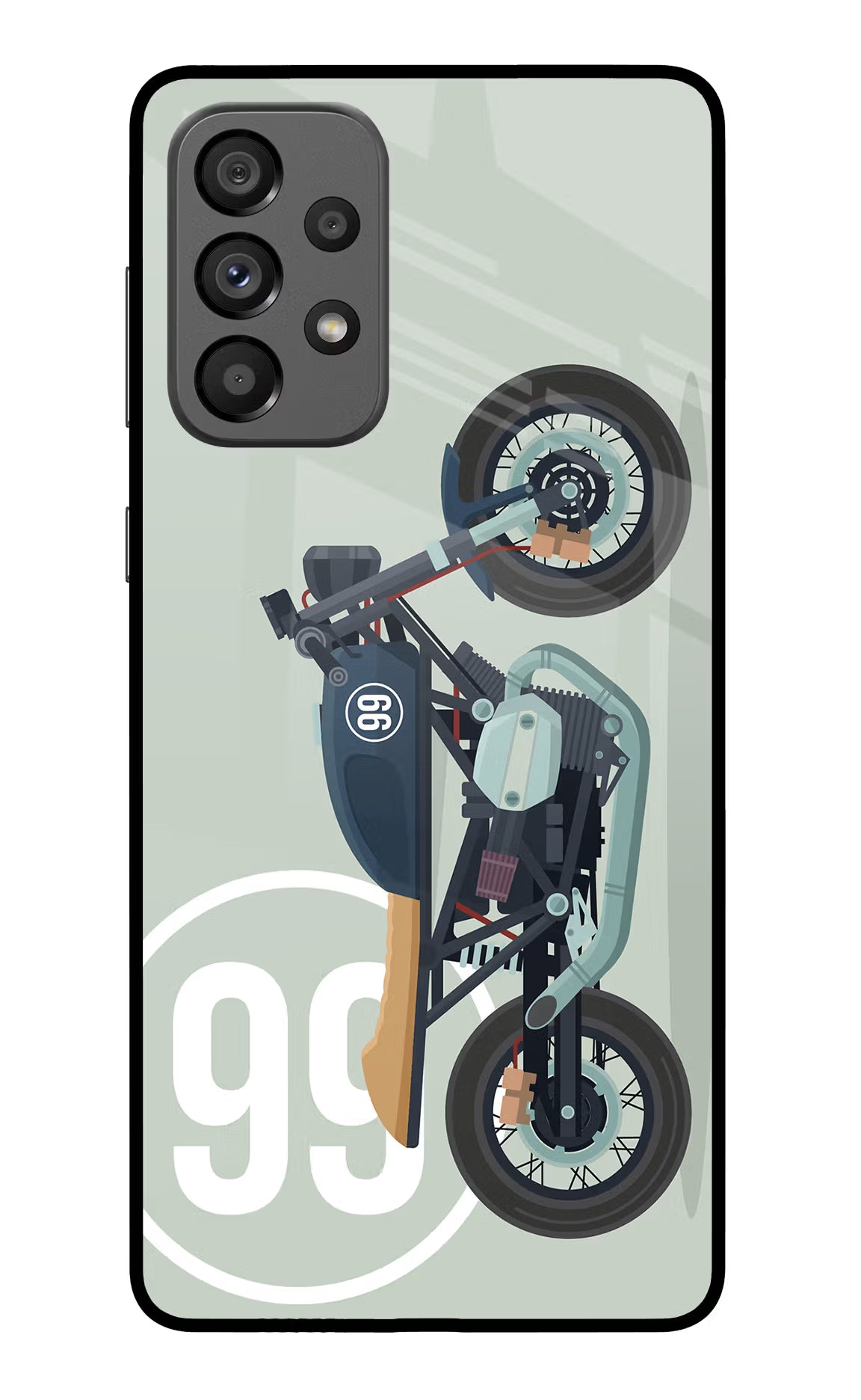Classic Cafe Racer 99 Samsung A73 5G Glass Case Back Cover by Casekaro