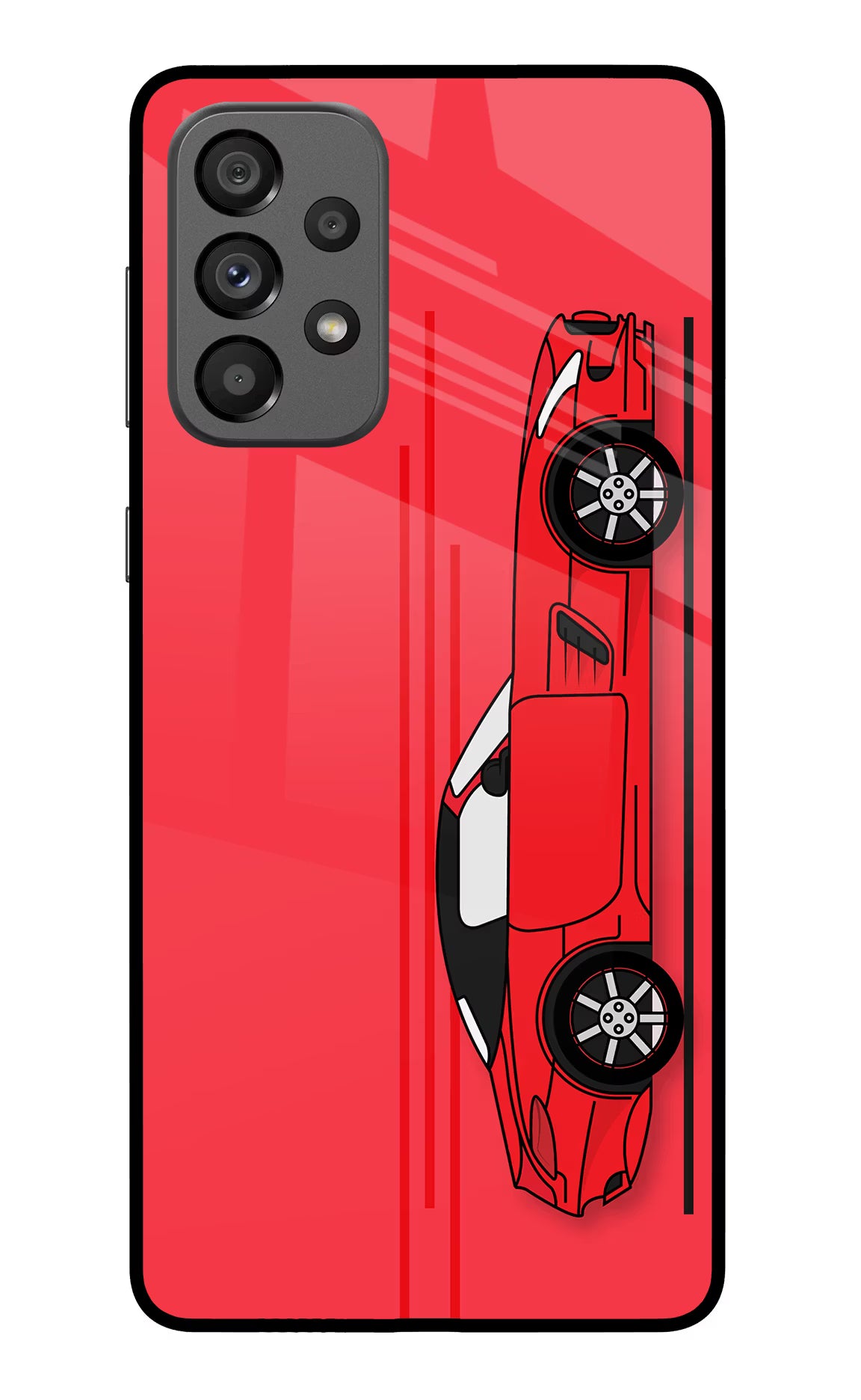 Red Velocity Samsung A73 5G Glass Case
