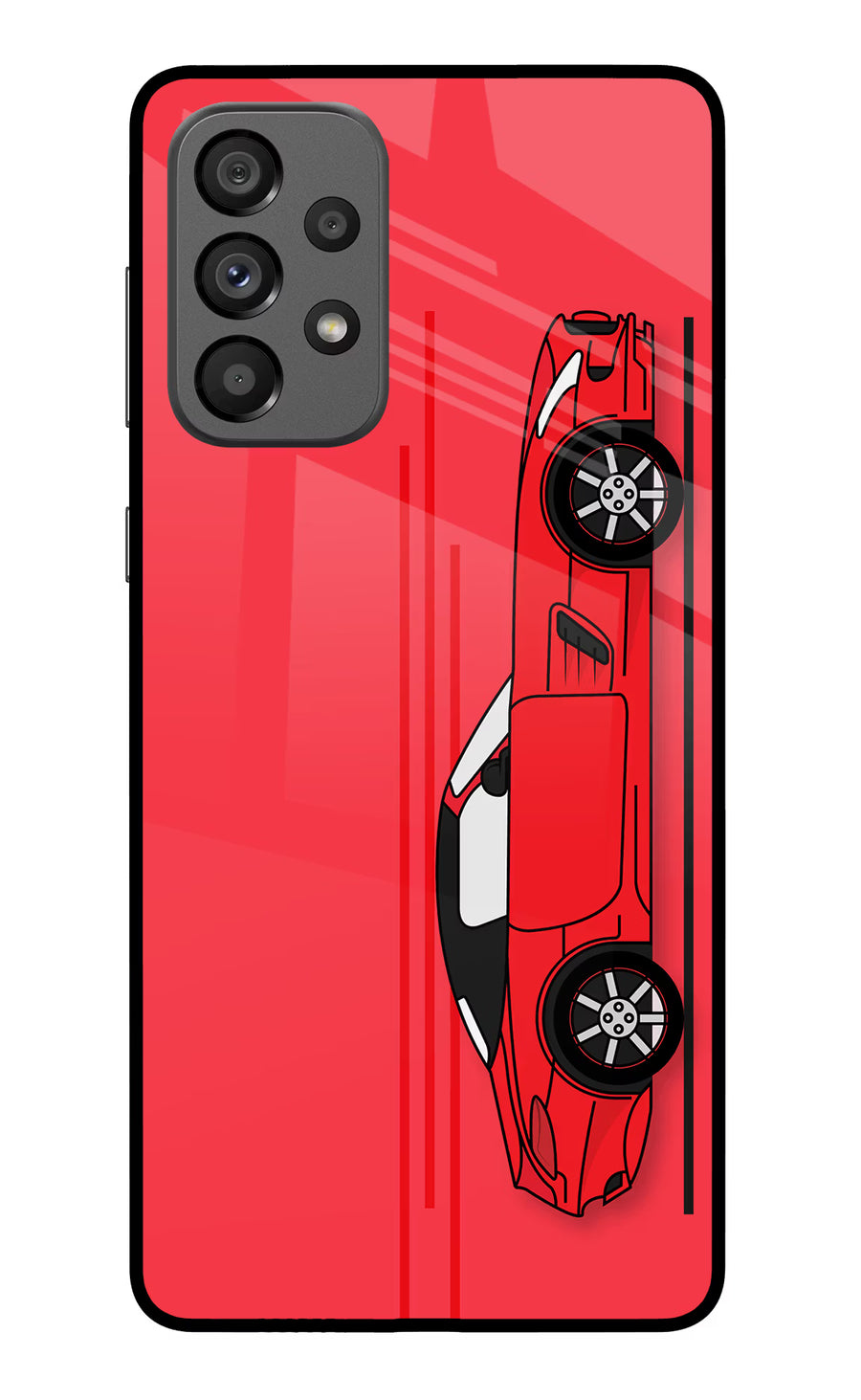 Red Velocity Samsung A73 5G Back Cover, Glass case