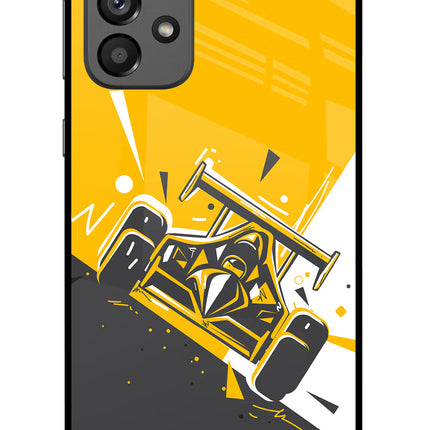 Track King Samsung A73 5G Glass Case Back Cover by Casekaro