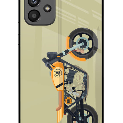 Vertical Speedster Samsung A73 5G Glass Case Back Cover by Casekaro