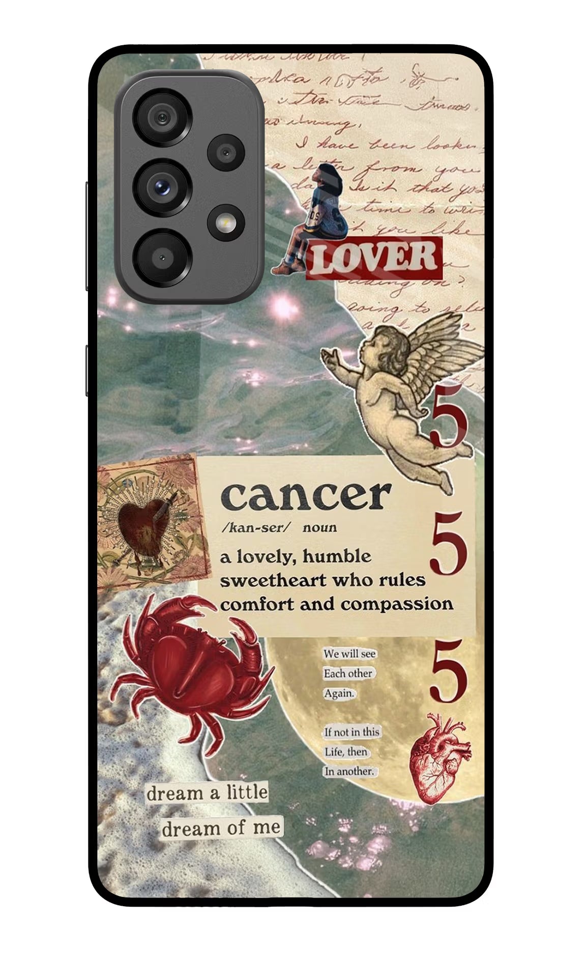 Cancer Zodiac Samsung A73 5G Glass Case Back Cover by Casekaro