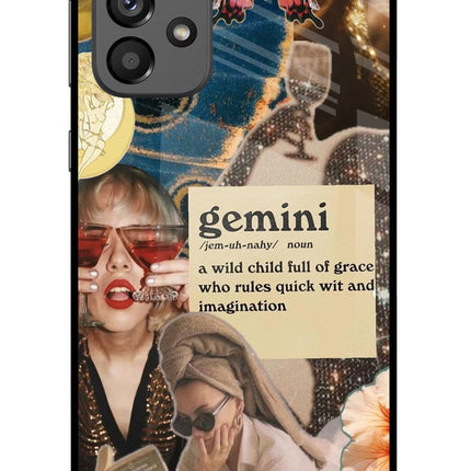 Gemini Zodiac Samsung A73 5G Glass Case Back Cover by Casekaro