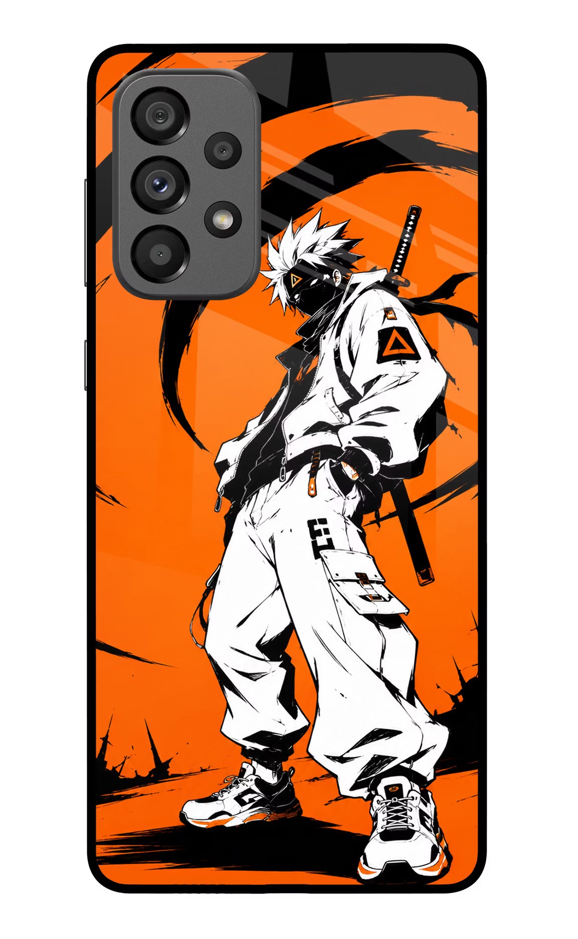 Street Samurai  Samsung A73 5G Glass Case Back Cover by Casekaro