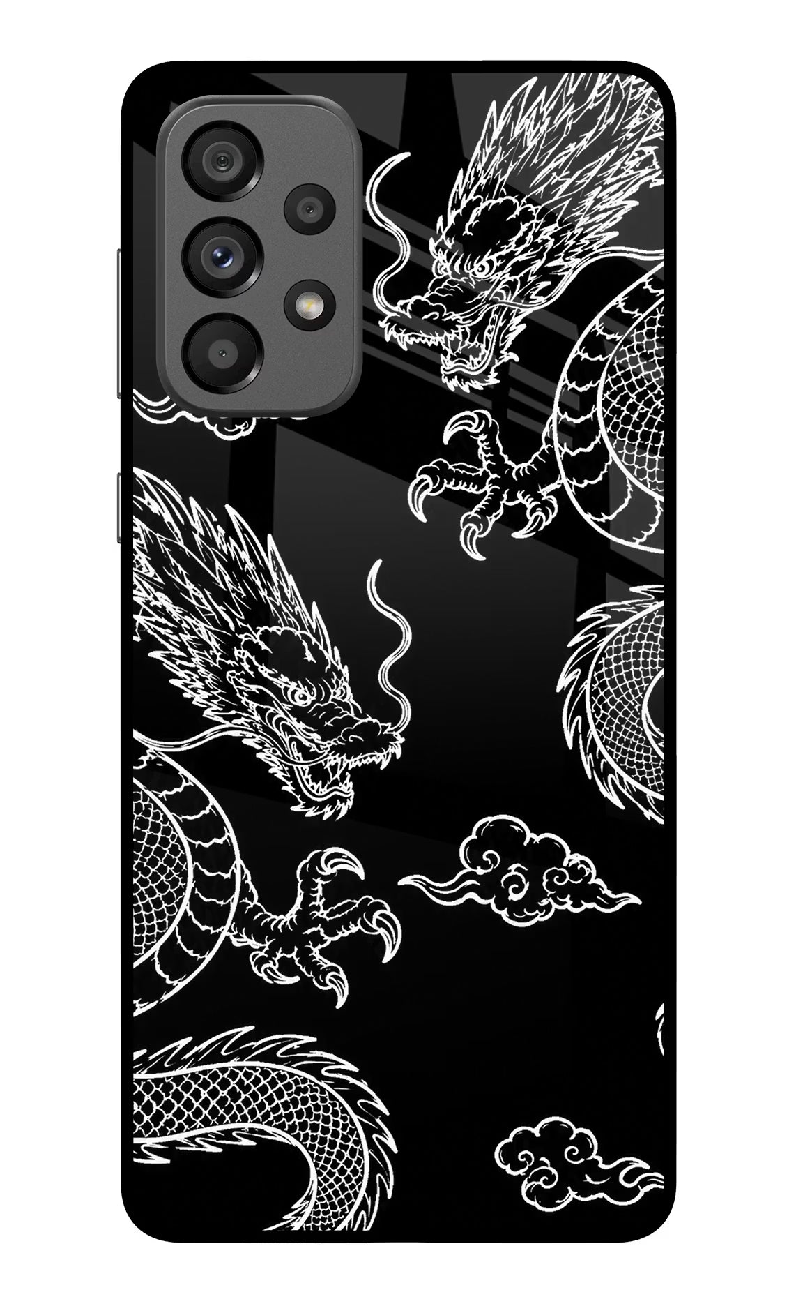 Twin Dragons Samsung A73 5G Glass Case