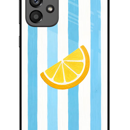Summer Lemon Samsung A73 5G Glass Case Back Cover by Casekaro