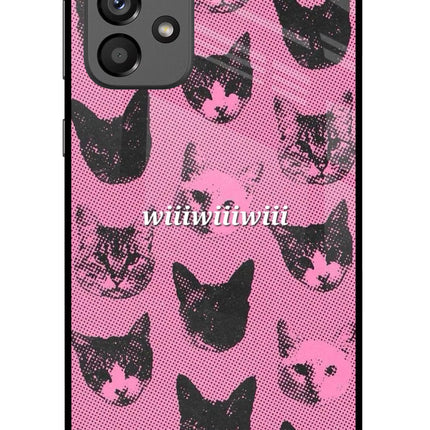 Pink Cats Samsung A73 5G Glass Case Back Cover by Casekaro