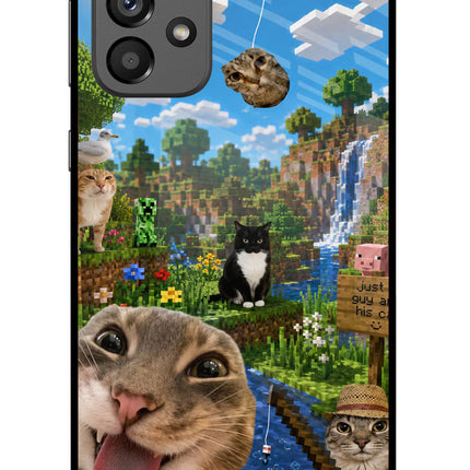 Minecraft Cat Chaos Samsung A73 5G Glass Case