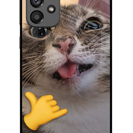 Silly Cat Call Samsung A73 5G Glass Case