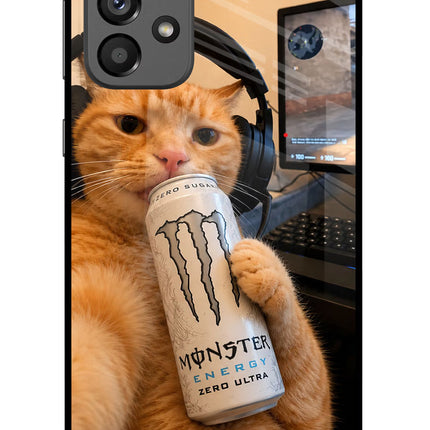 Gamer Cat Energy Samsung A73 5G Glass Case