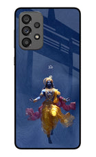 Cosmic Krishna Samsung A73 5G Glass Case