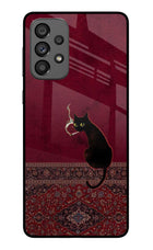 Midnight Cat Samsung A73 5G Glass Case