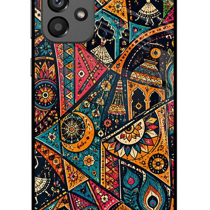 Folk Print Samsung A73 5G Glass Case