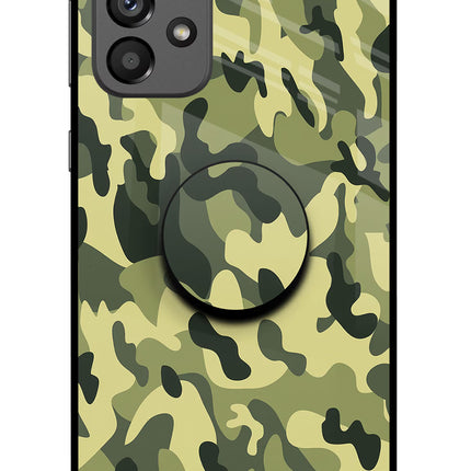 Camouflage Samsung A73 5G Glass Case