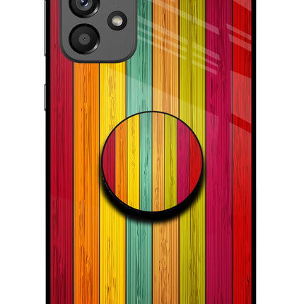 Multicolor Wooden Samsung A73 5G Pop Case by Casekaro