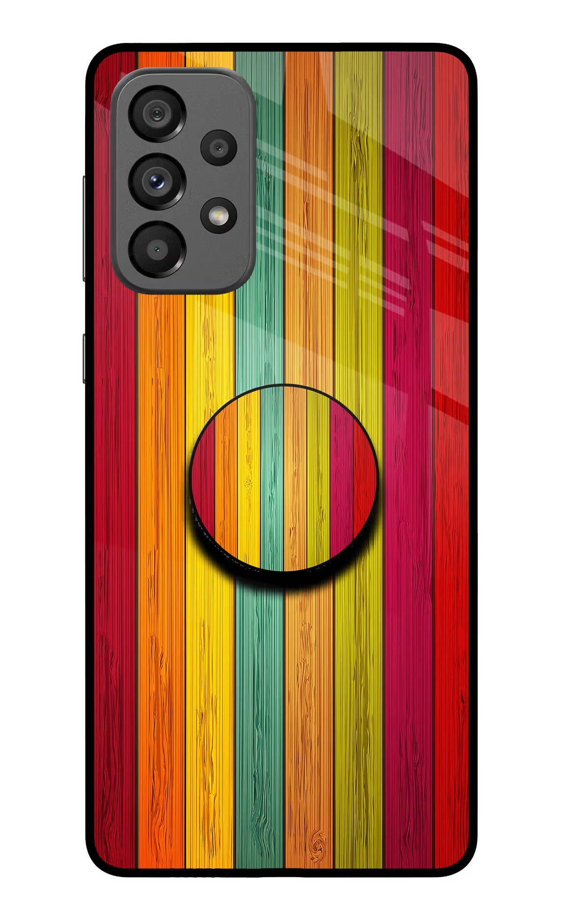 Multicolor Wooden Samsung A73 5G Pop Case by Casekaro
