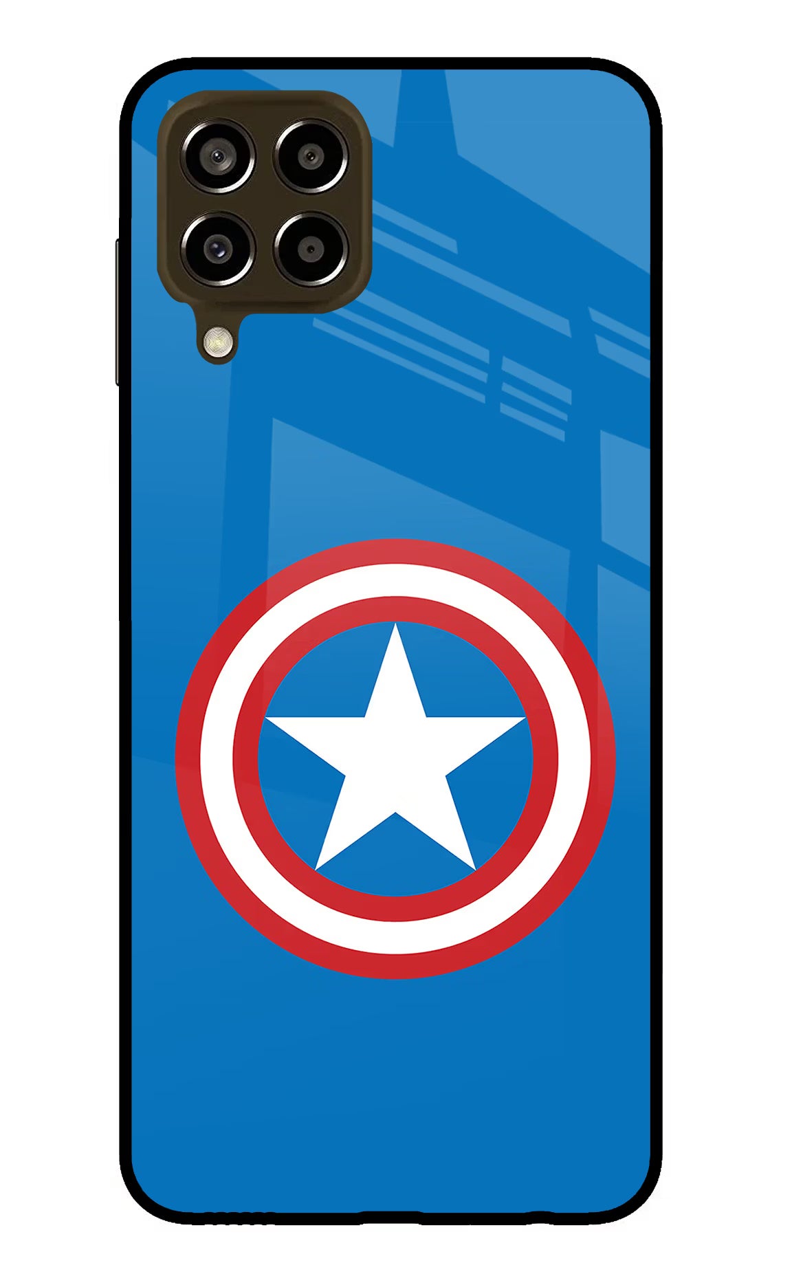 Captain America Logo Samsung M33 5G Glass Case Back Cover by Casekaro
