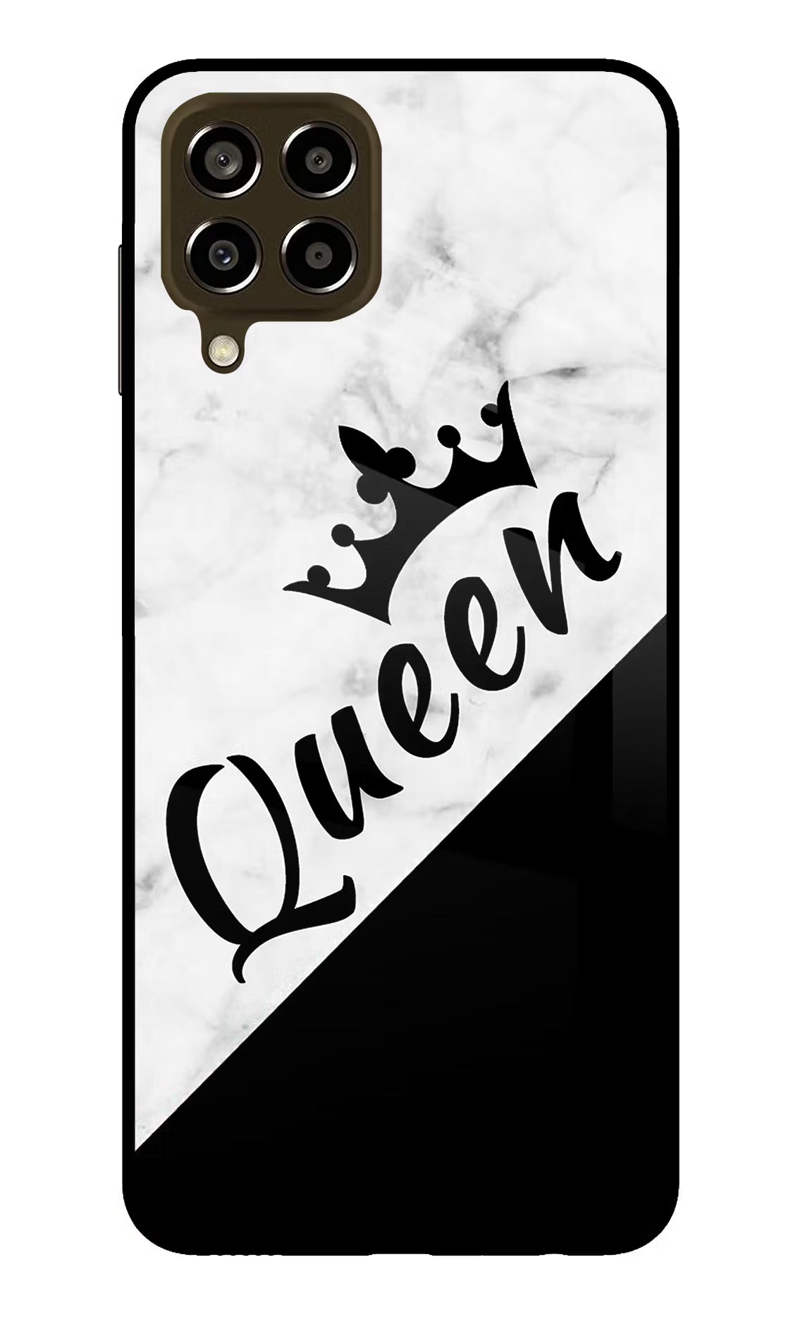 Queen Samsung M33 5G Glass Case Back Cover by Casekaro