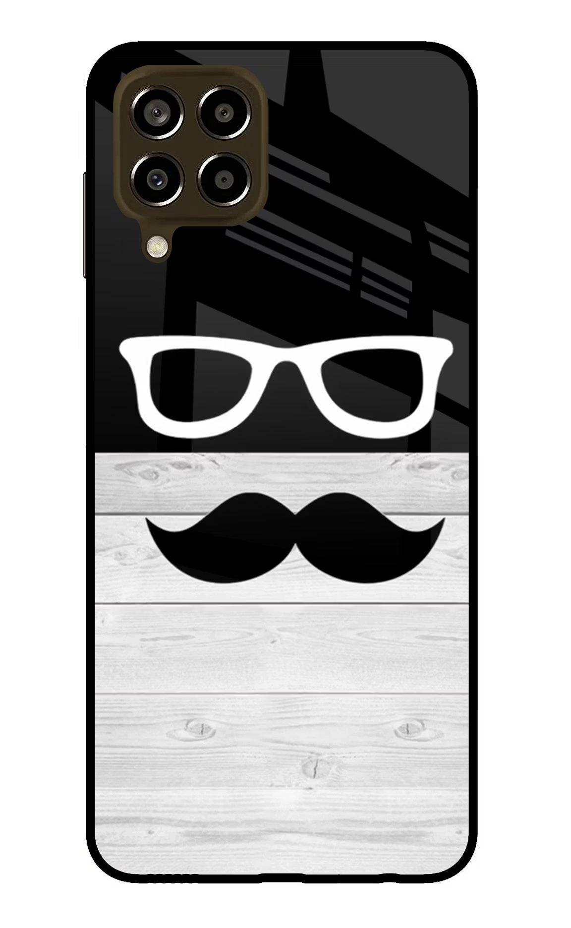 Mustache Samsung M33 5G Glass Case Back Cover by Casekaro