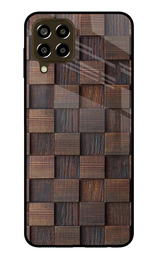 Wooden Cube Design Samsung M33 5G Glass Case